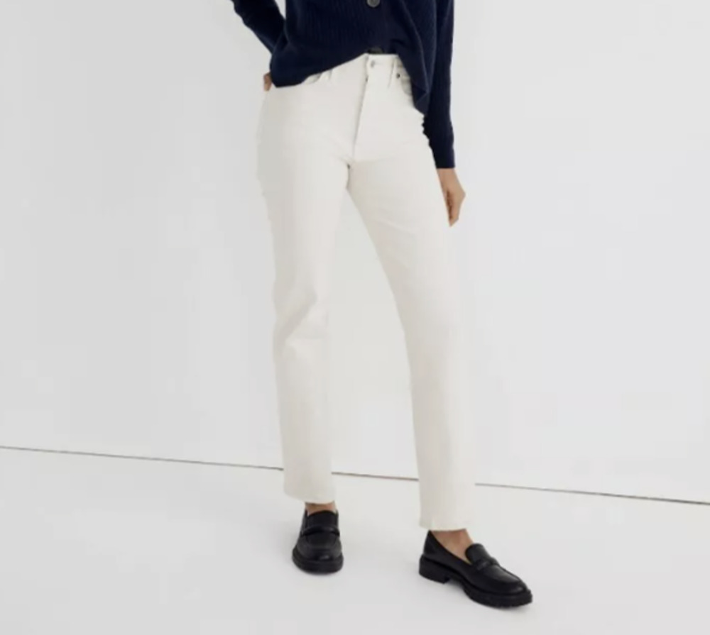 Madewell Perfect Vintage Straight Jeans High Rise 90s Y2K Vanilla Size 32 New